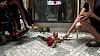 Demonstranti ve smute�n�m pro�li trasu od zav�en� stanice N�rodn� t��da a� na Florenc