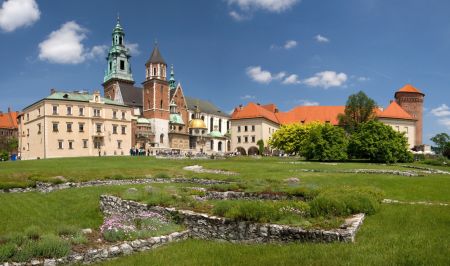 Panorama hradu Wawel, sídla polských králů a symbolu Krakova.