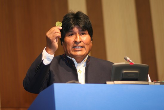 Evo Morales a l�stek koky