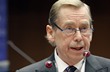 V�clav Havel p�i projevu v EP