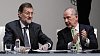 Španělský premiér Mariano Rajoy (vlev) a odstupující prezident Bankie Rodrigo Rato