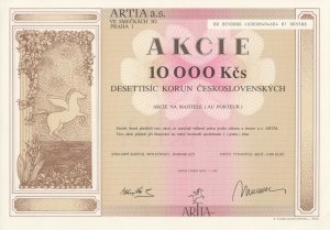 ARTIA, a. s., 10 000 Kčs