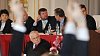 V�clav Klaus b�hem ve�ejn�ho hlasov�n� volby prezidenta, 9.2.2008