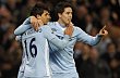 Samir Nasri a Sergio Ag�ero z Manchesteru City.