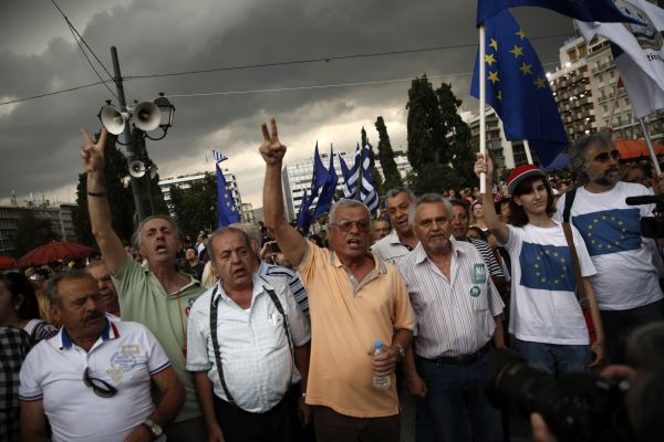 Proevropský protest v Aténách