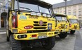 Kamiony Tatra p�ed radnic� v Ostrav�. 