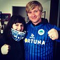 Herec a fotbalov� fanou�ek Ladislav Hampl s man�elkou