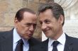 Silvio Berlusconi (vlevo) a Nicolas Sarkozy (vpravo)