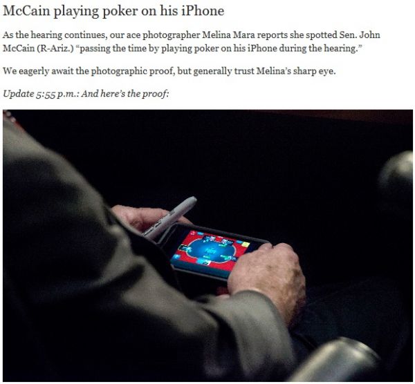 John McCain hraje poker pi slyen v Sentu
