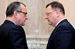 Ministr financ� Miroslav Kalousek a premi�r Petr Ne�as