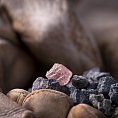 Horník drží růžový diamant zvaný Argylské růžové jubileum. Horník drží růžový diamant zvaný Argylské růžové jubileum.