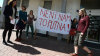Studenti Fakulty humanitních studií UK při protestu