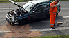Nehoda automobilu. Ilustra�n� foto