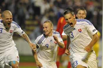 Slováci si tesne poradili s Macedónskom. Snímka: TASR/Pavel Neubauer Slováci si tesne poradili s Macedónskom. Snímka: TASR/Pavel Neubauer