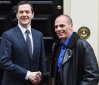 eck ministr financ Janis Varoufikas s britskm ministrem financ Georgem Osbornem.