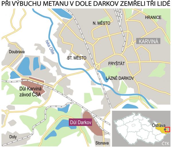 Dùl Darkov, mapa, infografika