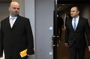 Místopředseda ODS a exministr vnitra Ivan Langer a jeho nástupce v ministerské funkci a volební lídr ČSSD v Praze Martin Pecina Místopředseda ODS a exministr vnitra Ivan Langer a jeho nástupce v ministerské funkci a volební lídr ČSSD v Praze Martin Pecina