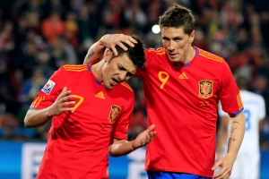 Fernando Torres a David Villa. Sn�mka: Reuters