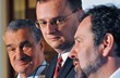 Karel Schwarzenberg, Petr Nečas a Radek John Karel Schwarzenberg, Petr Nečas a Radek John