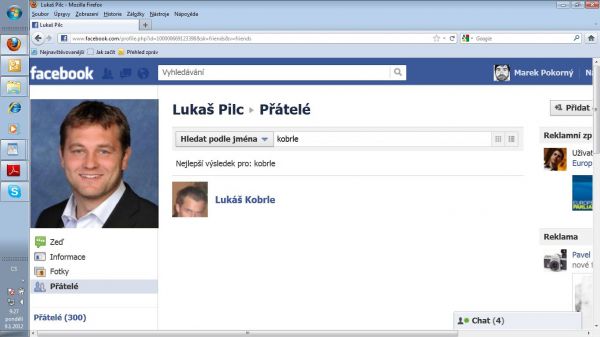 Starosta Milovic Lukáš Pilc má na Facebooku jako přítele Lukáše Kobrleho z dozorčí rady společnosti Nové Milovice