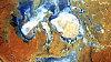 Snímek jezera Eyre v Austrálii pořízený satelitem Landsat 5