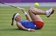 Petra Kvitová na olympijské trávě Petra Kvitová