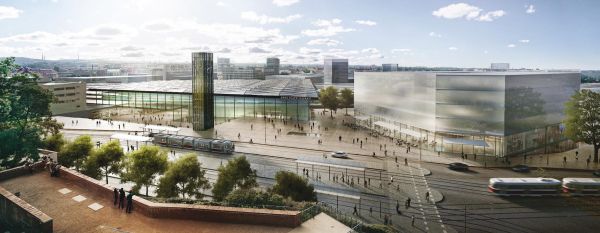 Vítězný návrh urbanistické soutěže pro nové brněnské nádraží od studia UNIT architekti