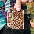 Dřevěné pouzdro Wood Camera iPhone Case