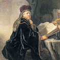 Monumentální Rembrandtův učenec (1634) je vzhledem k velikosti plátna nepřehlédnutelný.