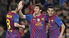 Linel Messi mezi Iniestou a Rodriguezem Linel Messi mezi Iniestou a Rodriguezem