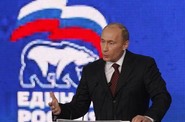 Putin na kongresu strany Jednotné Rusko