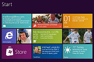 Úvodní obrazovka Windows 8 na tabletu Úvodní obrazovka Windows 8 na tabletu