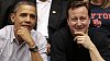David Cameron a Barack Obama na basketbalu
