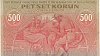 P�tisetkorunovou �eskoslovenskou bankovku z�roku 1919 navrhl mal�� Alfons Mucha. Do�aukce jde v�ned�li s�cenou 200�tis�c korun.