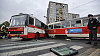 Sr�ka autobusu s tramvaj�