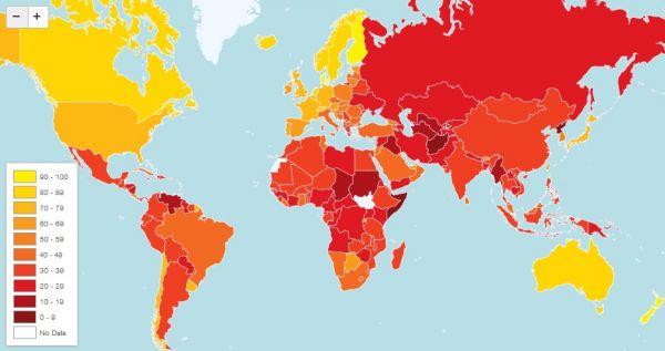 Index korupce-mapa