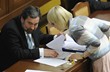 Jedn�n� ve sn�movn�. Ministr vnitra Radek John a poslankyn� Krist�na Ko�� 