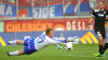 Brank�� Olomouce Zden�k Zl�mal (vlevo) a Daniel Kol�� z Plzn�