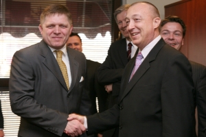 Robert Fico a Robert imoni, prezident Americkej obchodnej komory. FotoHN/Peter Mayer