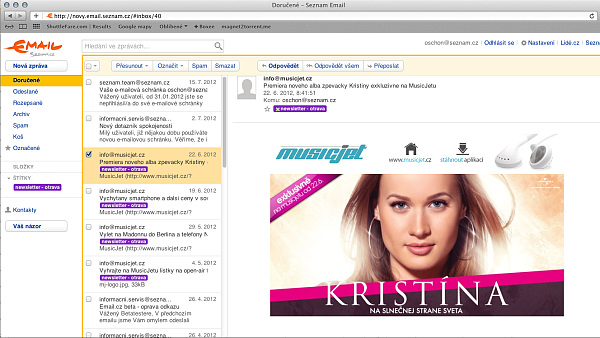 Nový e-mail od Seznam.cz