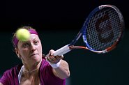 I z forehandu umí Kvitová zahrát vítězné míčky. Petra Kvitová v semifinále Turnaje mistryň