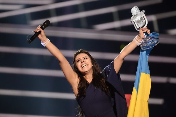 STOCKHOLM 2016-05-14Ukraine's Jamala reacts on winning the Eurovision Song Contest final at the Ericsson Globe Arena in StockholmPhoto: Maja Suslin / TT / Kod 10300** SWEDEN OUT **