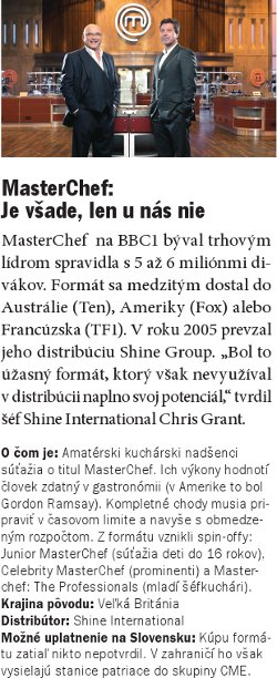 Pr�spevok o form�te MasterChef zo Strat�gi� 8/2011