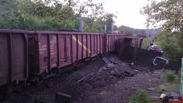 Nehoda n�kladn�ho vlaku u Lib�chova