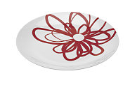 Odm�nou pro poctiv� jedl�ky je kv�tek, kter� je na tal��i Flamenco z kolekce F&F home skryt� pod pokrmem.