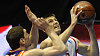 Nymburský basketbalista Pavel Pumprla v útoku při zápase s Valencií.