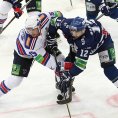 Momentka z KHL a zápasu mezi Dynamem Moskva a SKA Petrohrad