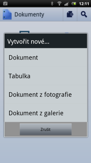 Pr�ce s dokumenty v aplikaci Dokumenty Google pro Android