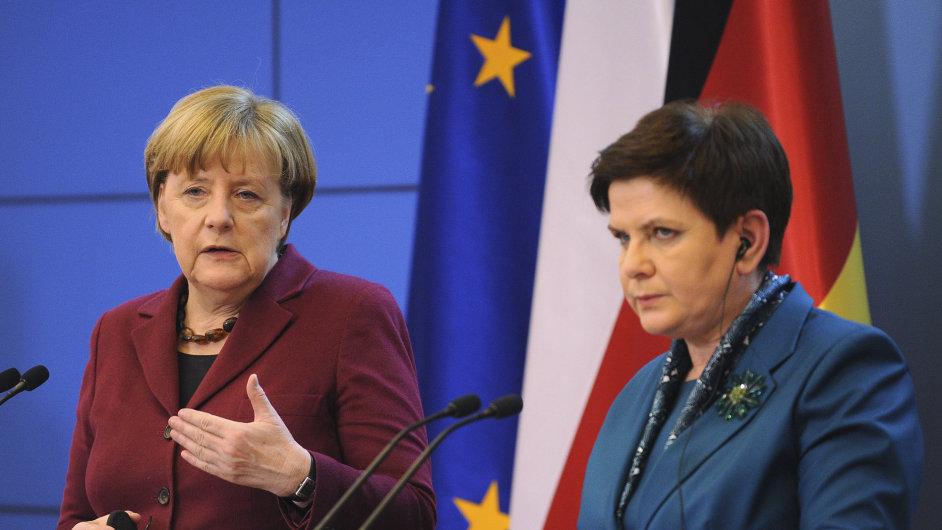 Nmeck kanclka Angela Merkelov a polsk premirka Beata Szydlov.