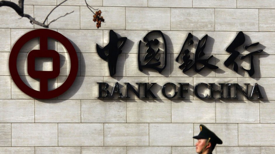 Logo banky Bank of China v Pekingu.